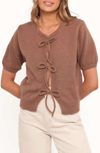 Petal And Pup Petal & Pup Koskie Tie Front Knit Top In Brown