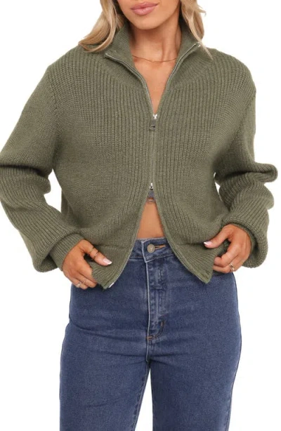 Petal And Pup Petal & Pup Kourtney Rib Zip Cardigan In Multi