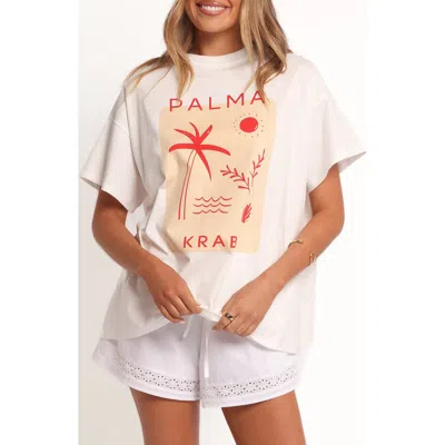 Petal And Pup Petal & Pup Krabi Beach Cotton Graphic T-shirt In White