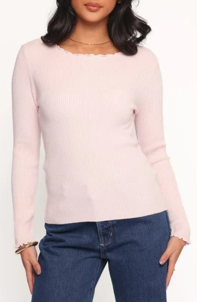 Petal And Pup Petal & Pup Kya Lettuce Edge Rib Sweater In Pink