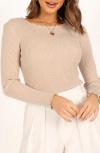 Petal And Pup Petal & Pup Kya Lettuce Edge Rib Sweater In Brown