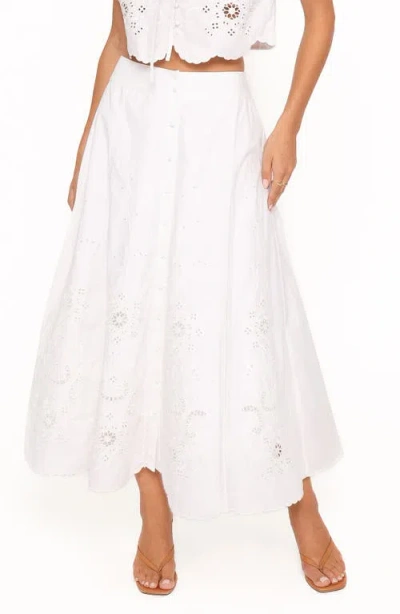 Petal And Pup Petal & Pup Kye Cotton Midi Skirt In White