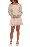 Petal And Pup Petal & Pup Kyra Long Sleeve Minidress In Neutral