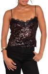 Petal And Pup Petal & Pup Lace Trim Sequin Camisole In Black