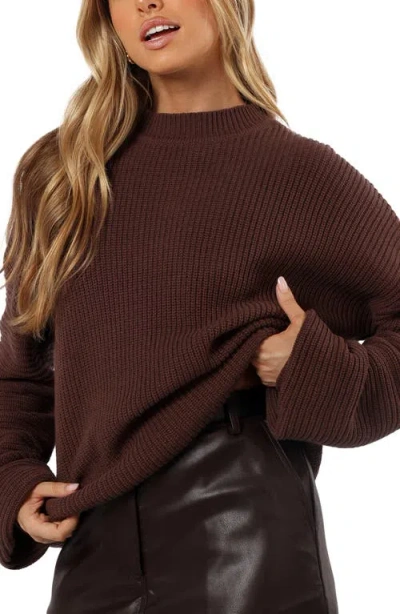 Petal And Pup Petal & Pup Lakelyn Textured Crewneck Sweater In Brown