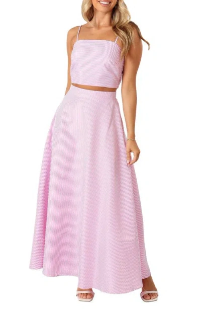 Petal And Pup Petal & Pup Lala Stripe Crop Camisole & Maxi Skirt Set In Animal Print
