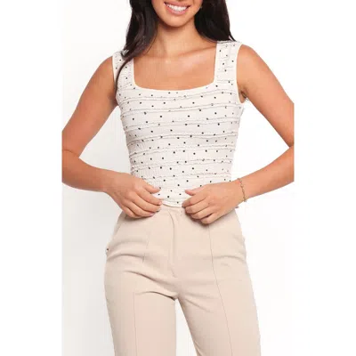 Petal And Pup Petal & Pup Laurette Dot Print Crochet Accent Tank In White