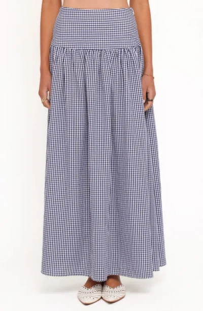 Petal And Pup Petal & Pup Laurita Gingham Maxi Skirt In Blue