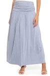 Petal And Pup Petal & Pup Lavia Ruched Maxi Skirt In Blue
