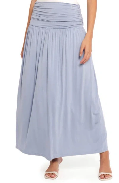 Petal And Pup Petal & Pup Lavia Ruched Maxi Skirt In Soft Blue