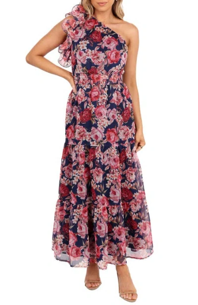 Petal And Pup Petal & Pup Layley One-shoulder Floral Chiffon Maxi Dress In Pattern