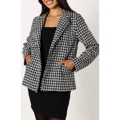 Petal And Pup Petal & Pup Leighton Houndstooth Blazer In Black
