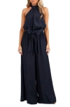 Petal And Pup Petal & Pup Lelia Halter Neck Wide Leg Jumpsuit In Blue