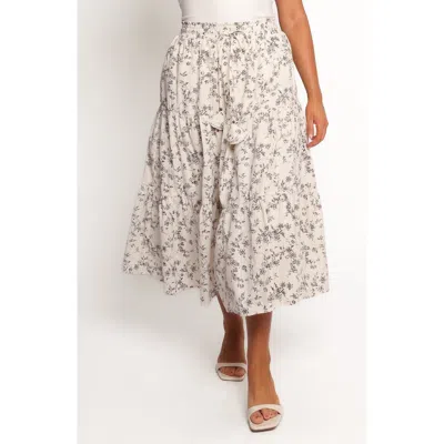 Petal And Pup Petal & Pup Lennon Floral Tiered Midi Skirt In Gray