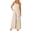 Petal And Pup Petal & Pup Lila Wide Leg Cotton & Linen Jumpsuit In Neutral