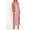 Petal And Pup Petal & Pup Lilia Off The Shoulder Floral Jacquard Maxi Dress In Pink