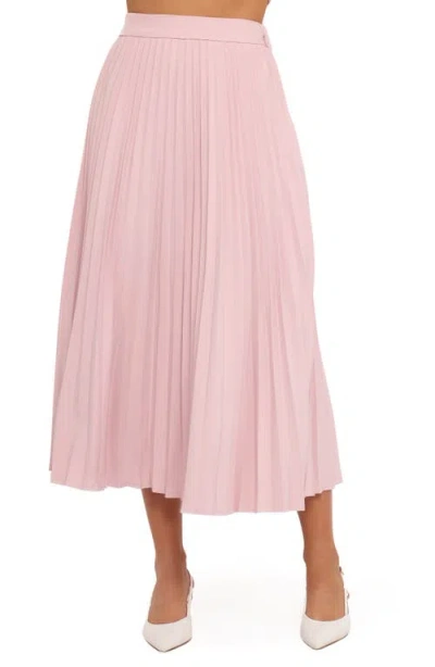 Petal And Pup Petal & Pup Liliana Pleated High Waist Midi Skirt In Pink