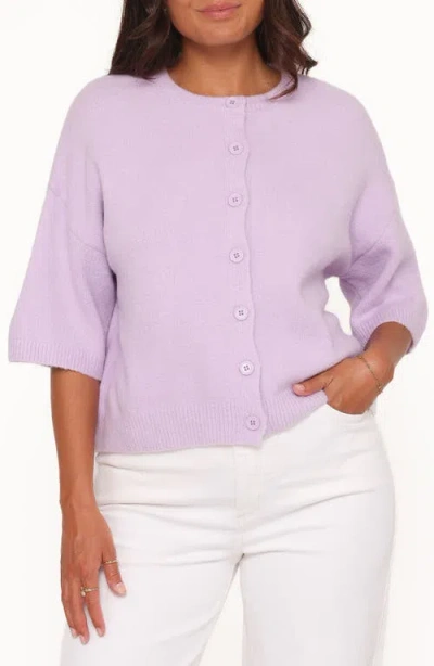 Petal And Pup Petal & Pup Lilith Elbow Sleeve Cardigan In Purple