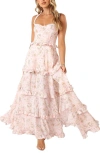 Petal And Pup Petal & Pup Lillee Floral Print Tiered Maxi Dress In Pink
