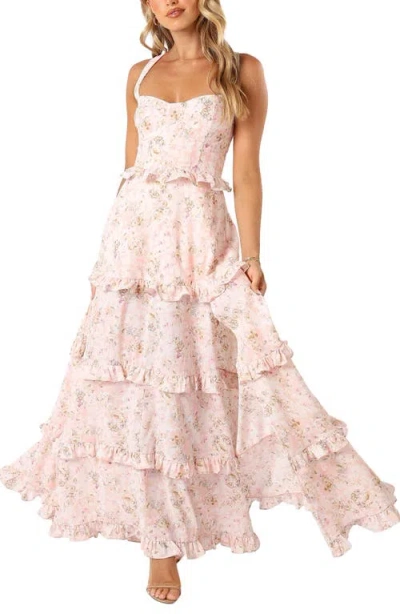 Petal And Pup Petal & Pup Lillee Floral Print Tiered Maxi Dress In Pink