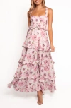 Petal And Pup Petal & Pup Lillee Floral Ruffle Tiered Maxi Dress In Pink