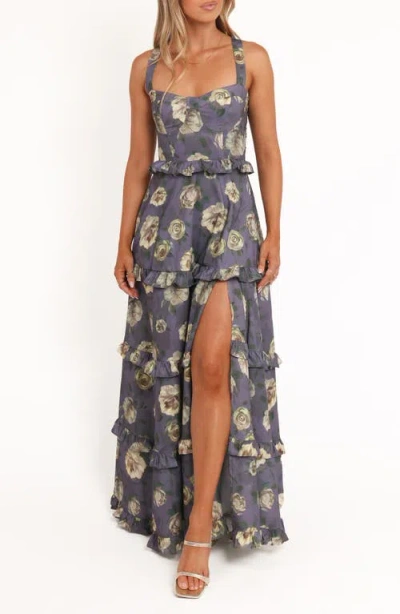 Petal And Pup Petal & Pup Lillee Floral Tiered Maxi Dress In Blue