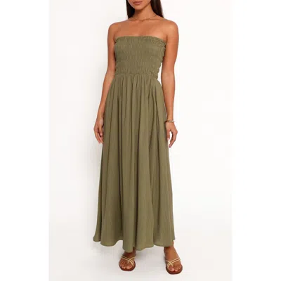 Petal And Pup Petal & Pup Linsey Strapless Maxi Dress In Green