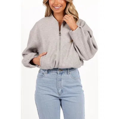 Petal And Pup Petal & Pup Liv Zip-up Knit Jacket In Gray