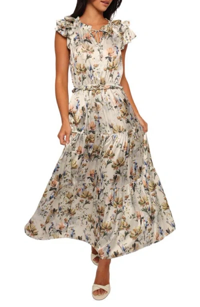 Petal And Pup Petal & Pup Lizzie Floral Cap Sleeve Tiered Maxi Dress In White