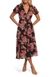 Petal And Pup Petal & Pup Logen Floral Puff Sleeve Midi Dress In Multi