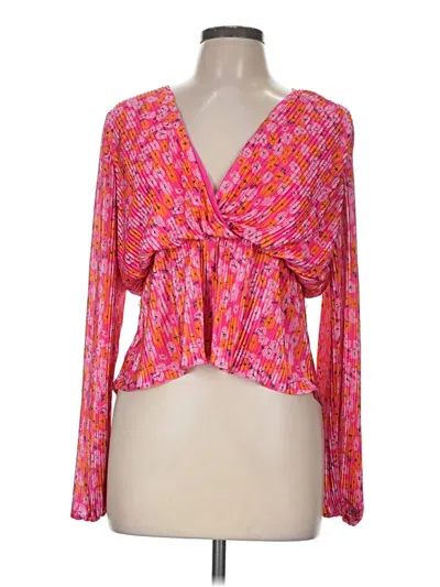 Pre-owned Petal And Pup Long Sleeve Blouse In Pink