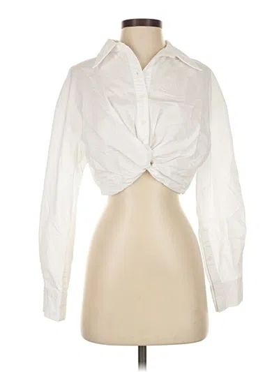 Pre-owned Petal And Pup Long Sleeve Blouse In White