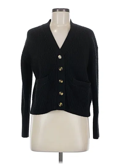 Pre-owned Petal And Pup Long Sleeve Top Black Plunge Neckline Tops