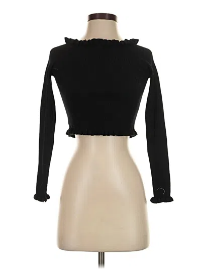 Pre-owned Petal And Pup Long Sleeve Top Black Turtleneck Tops