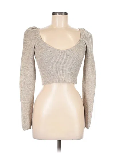 Pre-owned Petal And Pup Long Sleeve Top Gray Sweetheart Neckline Tops