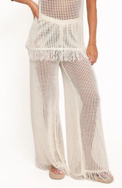 Petal And Pup Petal & Pup Lorna Open Stitch Wide Leg Pants In White