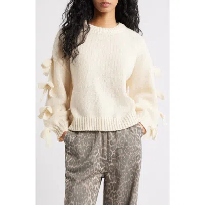 Petal And Pup Petal & Pup Lover Tie Sleeve Sweater In White