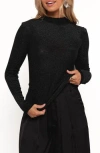Petal And Pup Petal & Pup Lovie Mock Neck A-line Sweater In Black