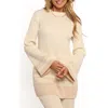 Petal And Pup Petal & Pup Lowell Stripe Bell Sleeve Sweater In Neutral