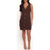 Petal And Pup Petal & Pup Luan Pointelle Stitch Cotton Minidress In Brown
