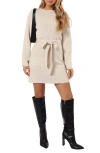 Petal And Pup Petal & Pup Lucca Long Sleeve Mini Sweater Dress In Neutral