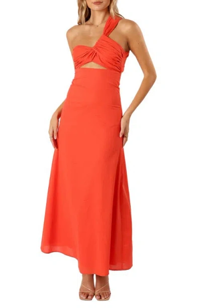 Petal And Pup Petal & Pup Luna One-shoulder Cutout Maxi Dress In Orange