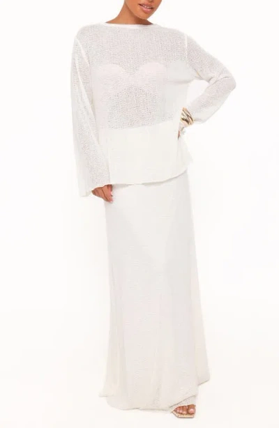 Petal And Pup Petal & Pup Lune Knit Skirt Set In White