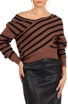Petal And Pup Petal & Pup Lynette Crisscross Stripe Sweater In Brown