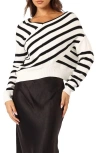 Petal And Pup Petal & Pup Lynette Crisscross Stripe Sweater In Black