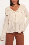 Petal And Pup Petal & Pup Lyra Sheer Cardigan In Neutral