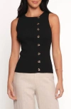 Petal And Pup Petal & Pup Lysa Button-up Knit Tank In Black