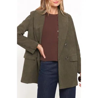 Petal And Pup Petal & Pup Madi Double Breasted Corduroy Blazer In Green