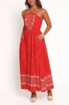 Petal And Pup Petal & Pup Madi Floral Cutout Sleeveless Maxi Dress In Red