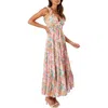 Petal And Pup Petal & Pup Mandie Floral Tiered Maxi Sundress In Pink